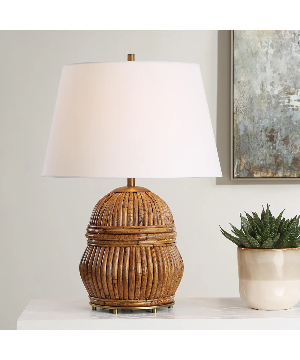 Reed Honey Rattan Table Lamp - Image 7