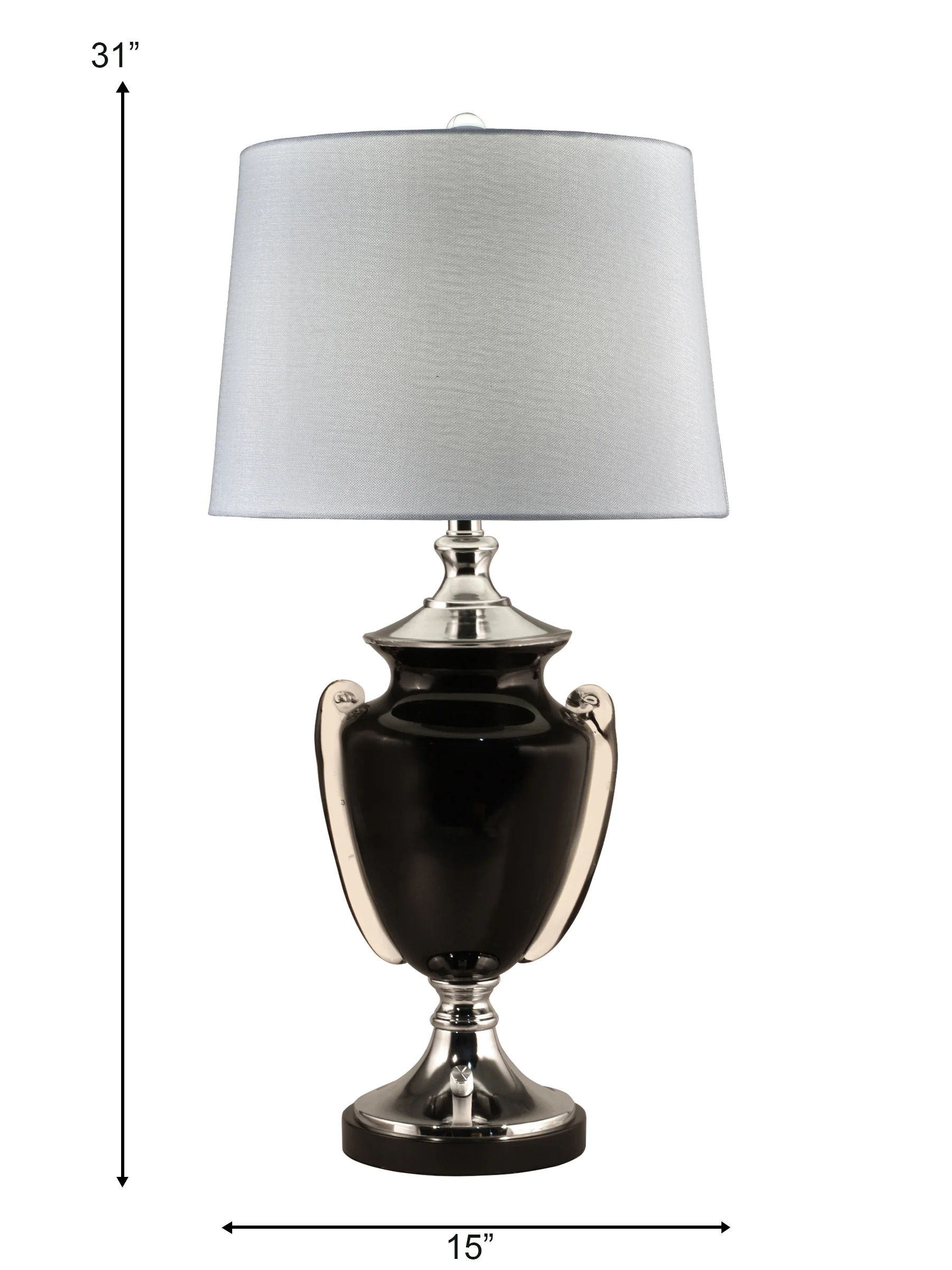 Regis 31 Inch Tall Hand Blown Art Glass Table Lamp With Fabric Shade - Image 2