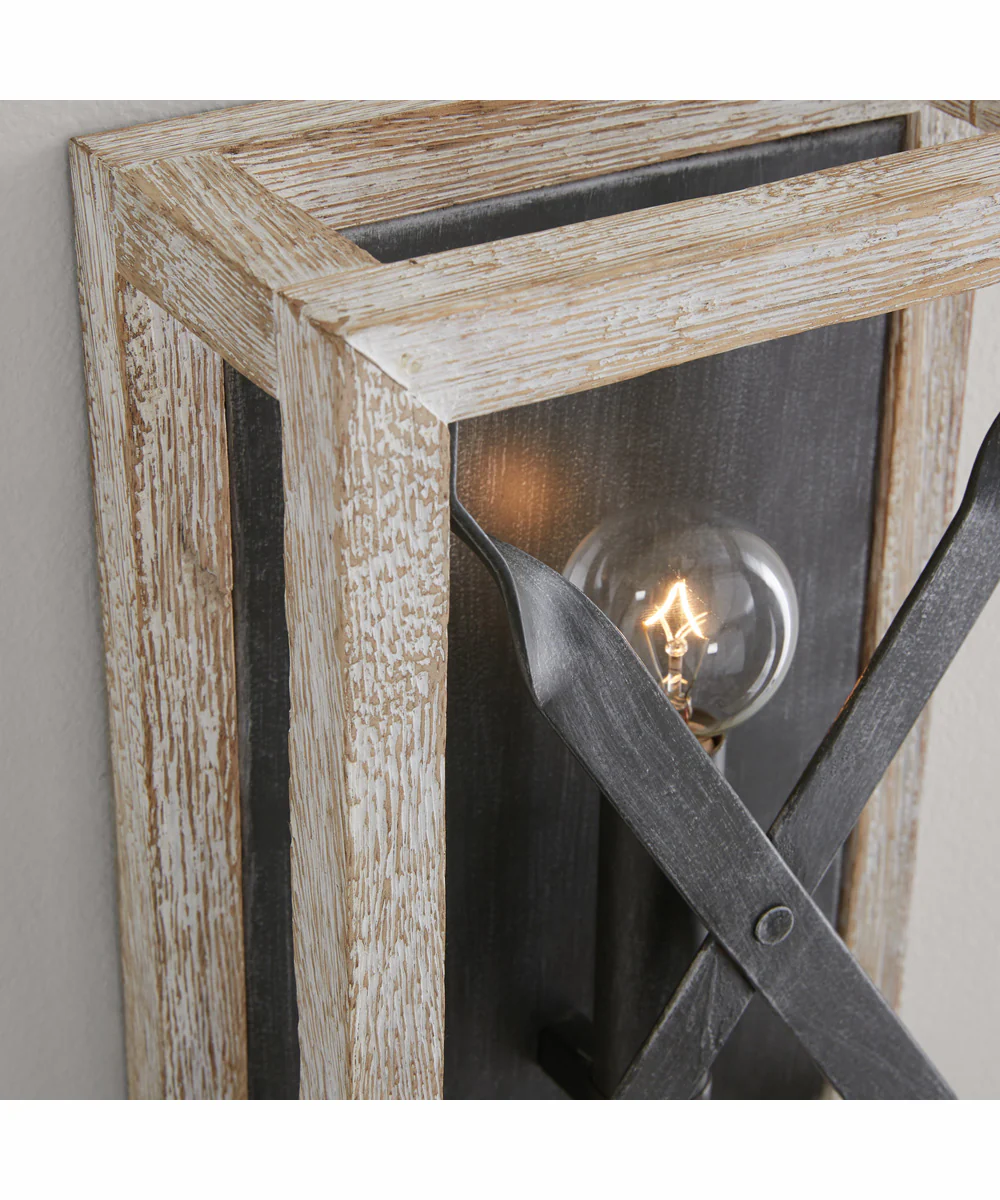 Remi 1-Light Sconce Brushed White Wash and Nordic Iron - Image 2