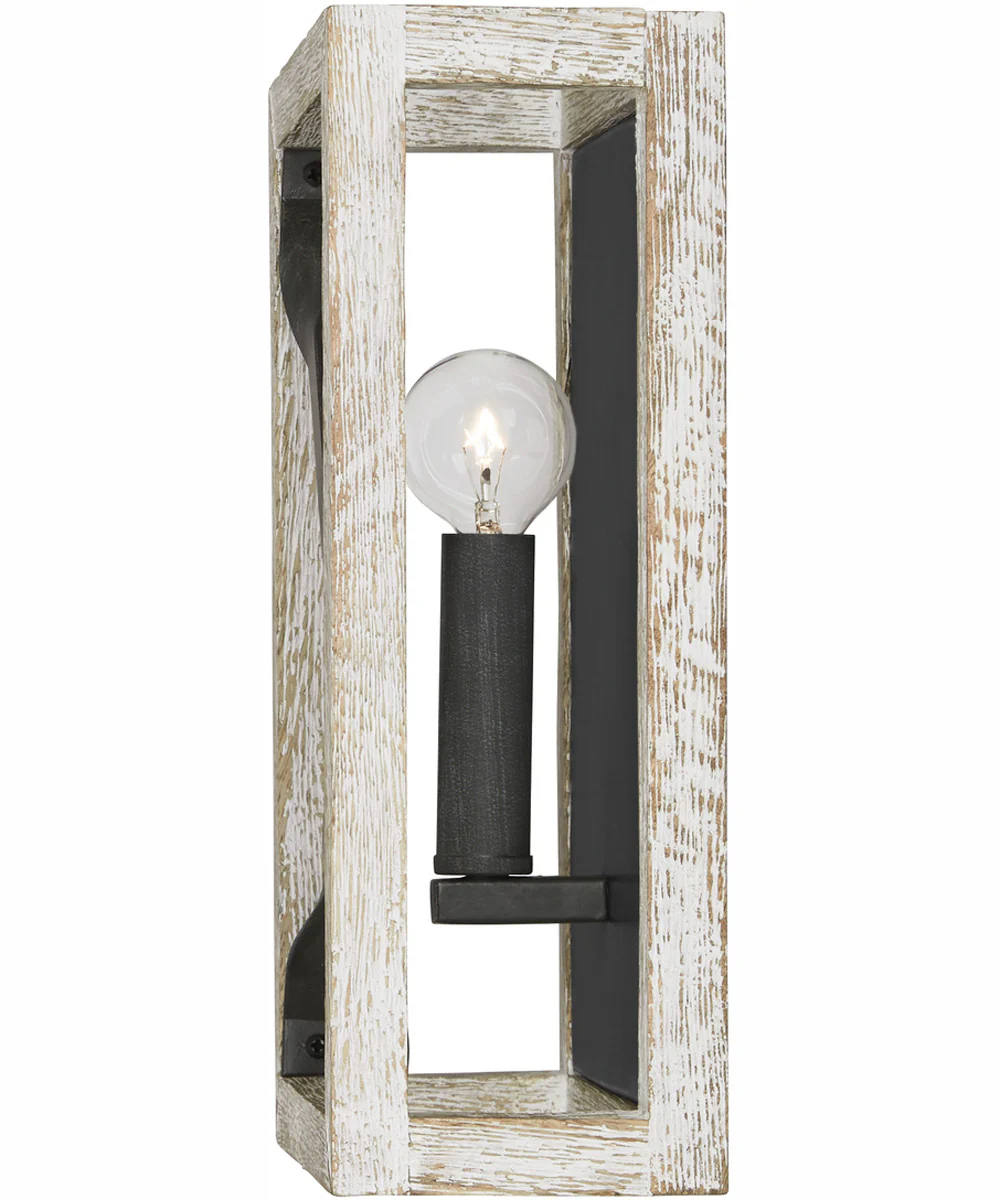 Remi 1-Light Sconce Brushed White Wash and Nordic Iron - Image 4