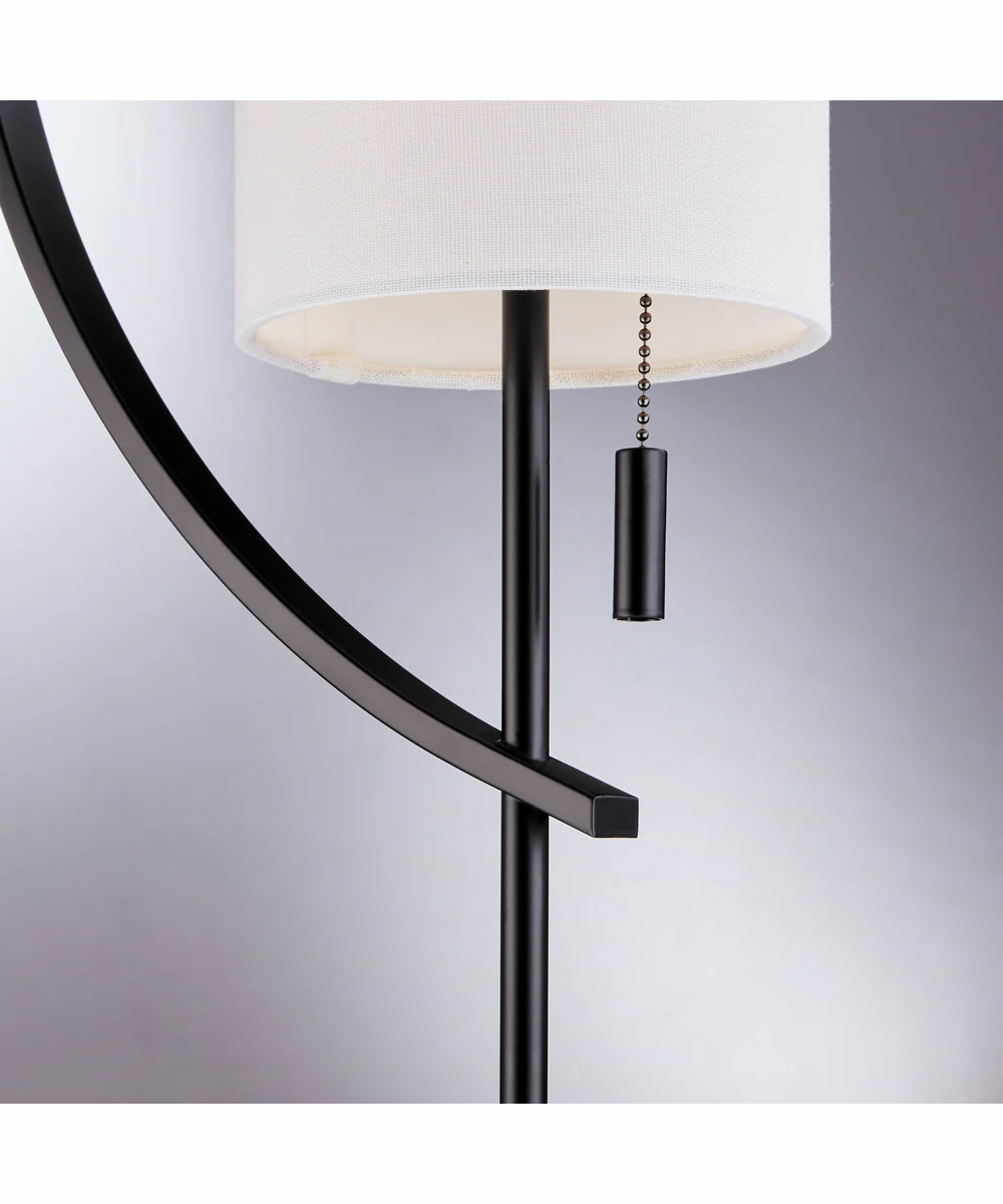 Renessa 1-Light Floor Lamp Black/Off-White Fabric Shade - Image 4