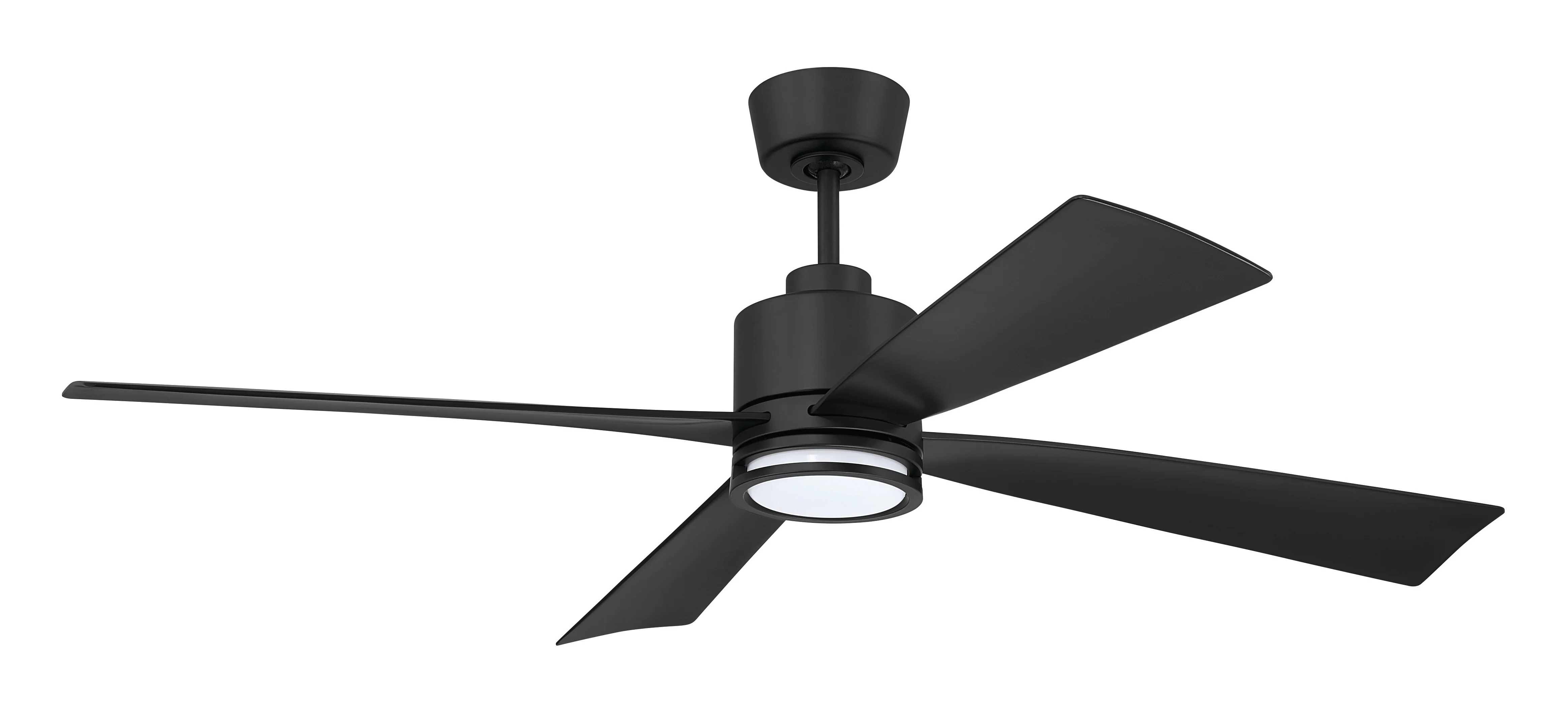 Rhett 52" 4-Blade Indoor/Outdoor Ceiling Fan Damp Rated 1-Light Fan Flat Black