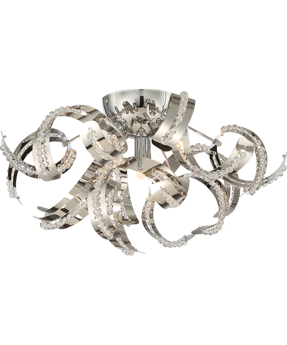 Ribbons Large 4-light Flush Mount Crystal Chrome - Image 4