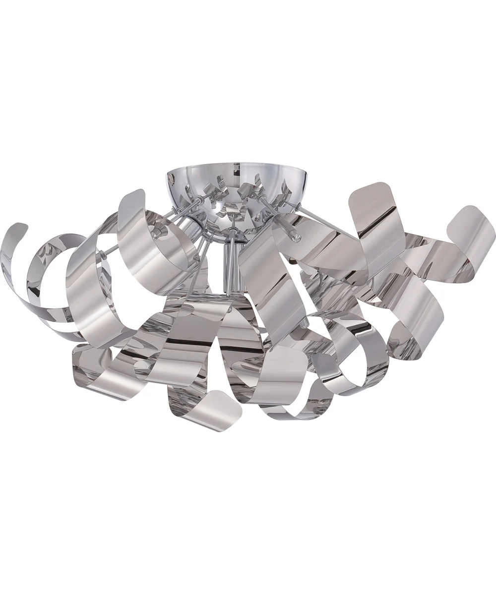 Ribbons Large 4-light Flush Mount Polished Chrome - Image 3
