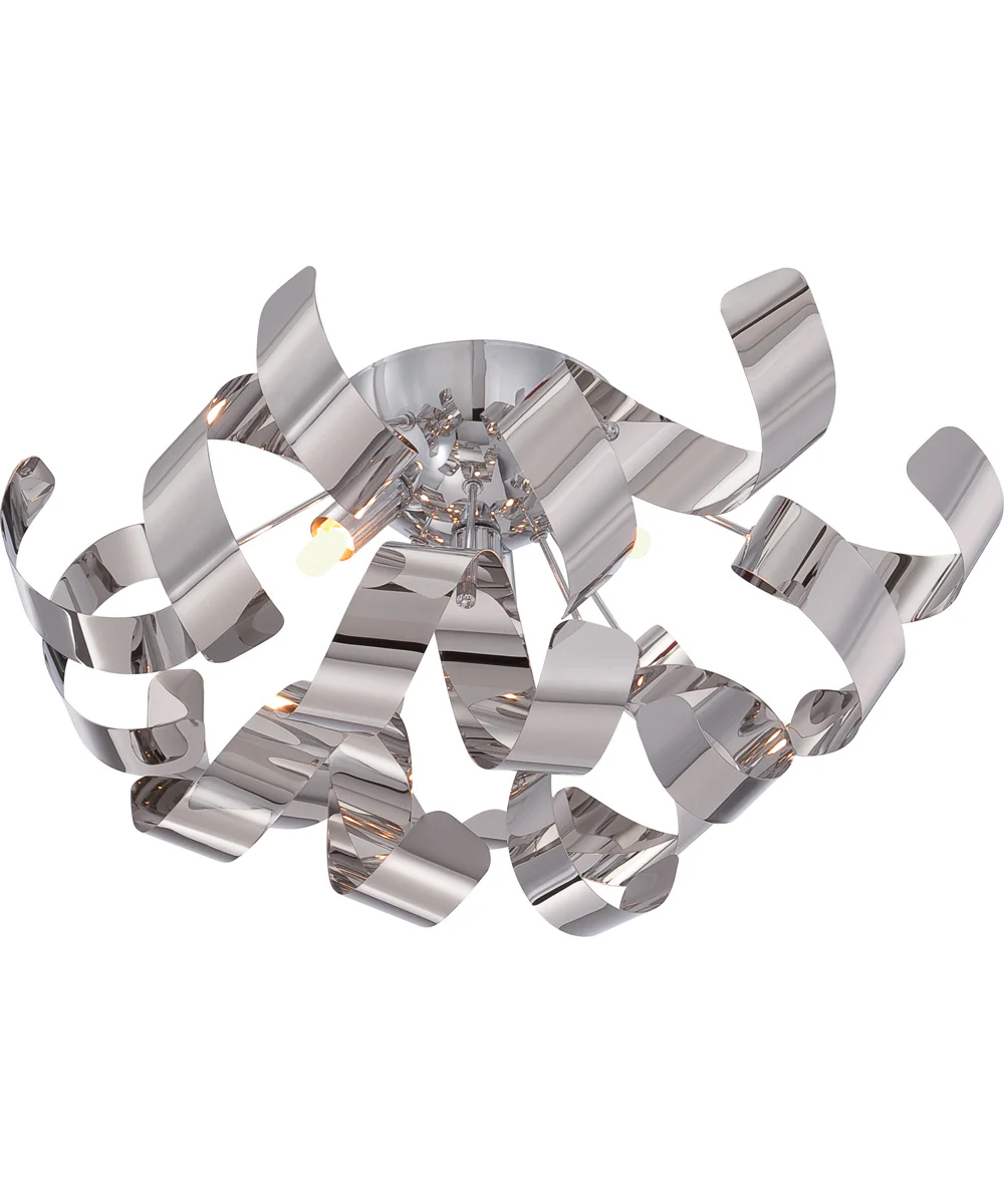 Ribbons Large 4-light Flush Mount Polished Chrome - Image 5