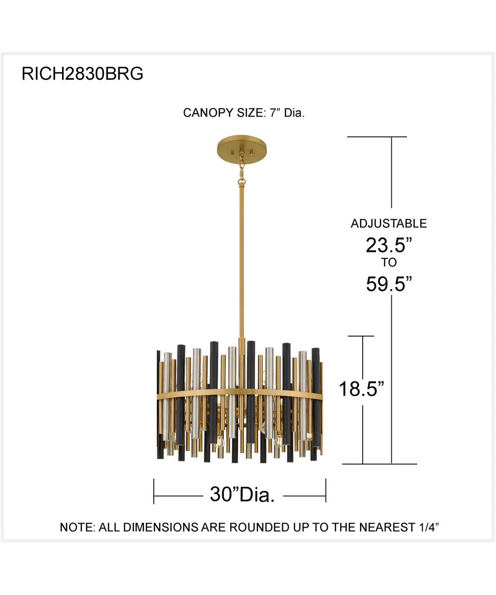 Richards 12-light Pendant Brushed Gold - Image 4