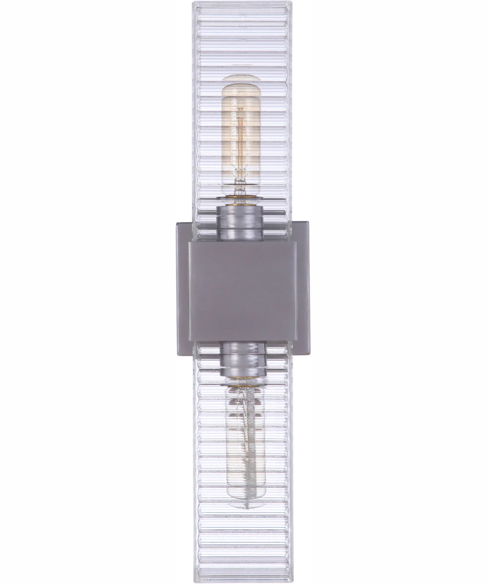 Ridge 2-Light Wall Sconce Satin Aluminum - Image 3