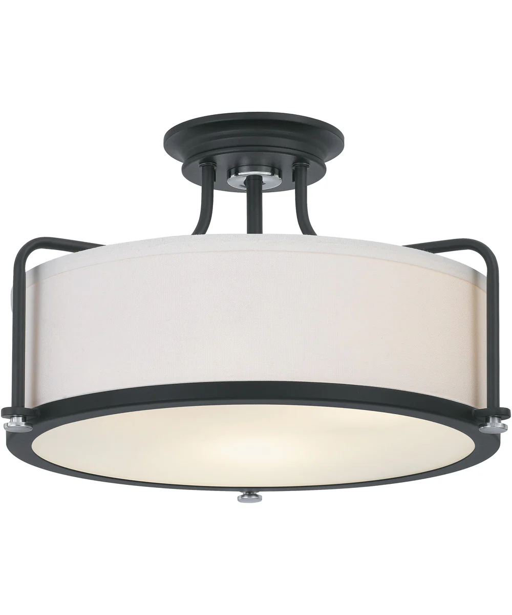 Rigel 3-light Semi Flush Mount Earth Black - Image 2