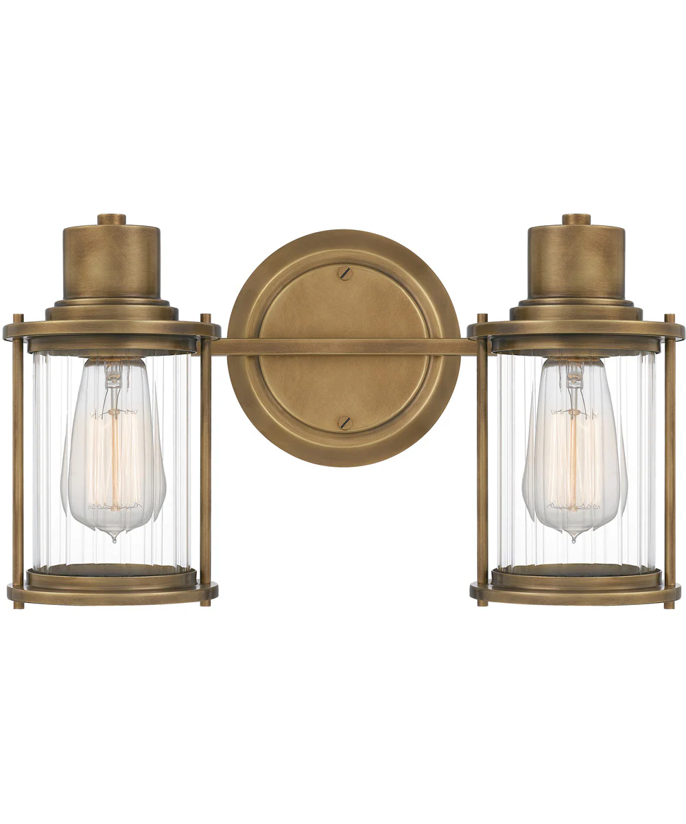 Riggs Medium 2-light Bath Light Weathered Brass