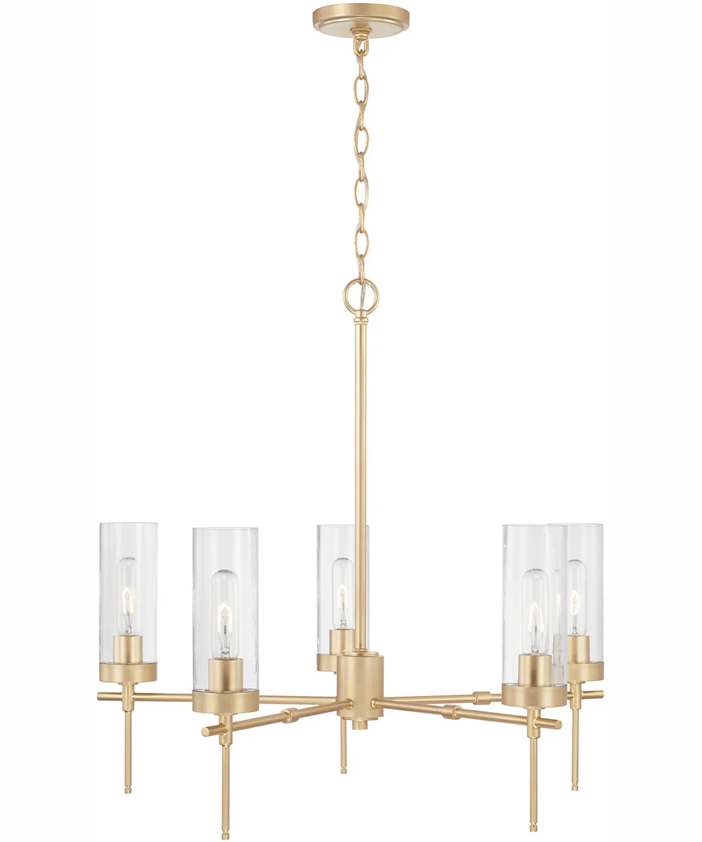 Riley 5-Light Chandelier Soft Gold - Image 4