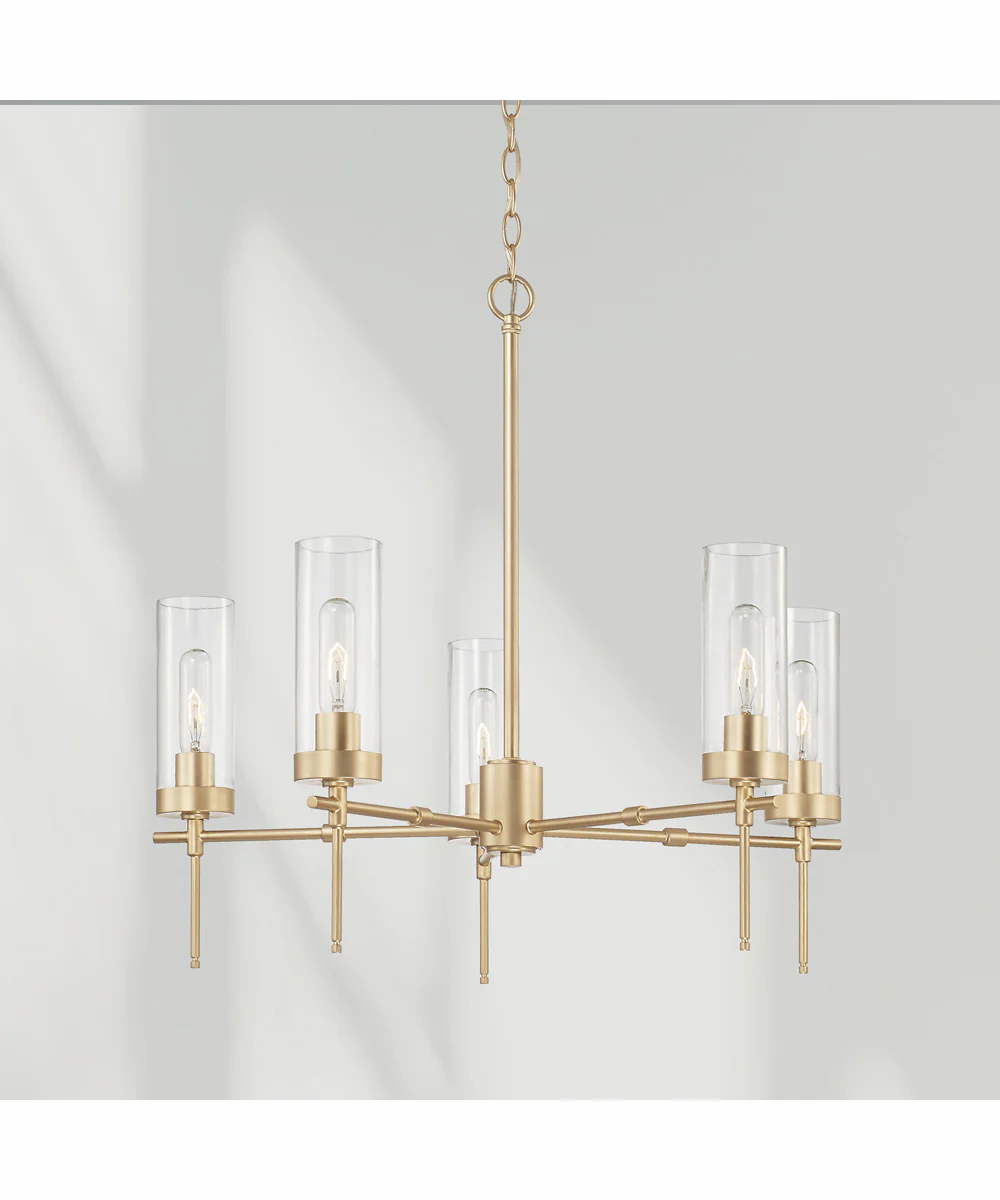 Riley 5-Light Chandelier Soft Gold - Image 5