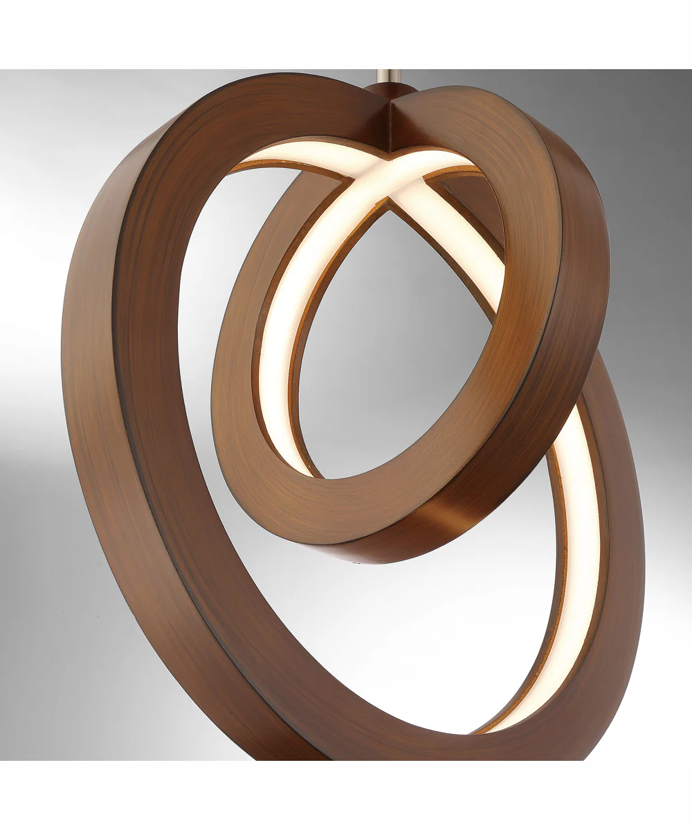 Rimmy 1-Light Led Pendant Walnut/Brushed Nickel - Image 2