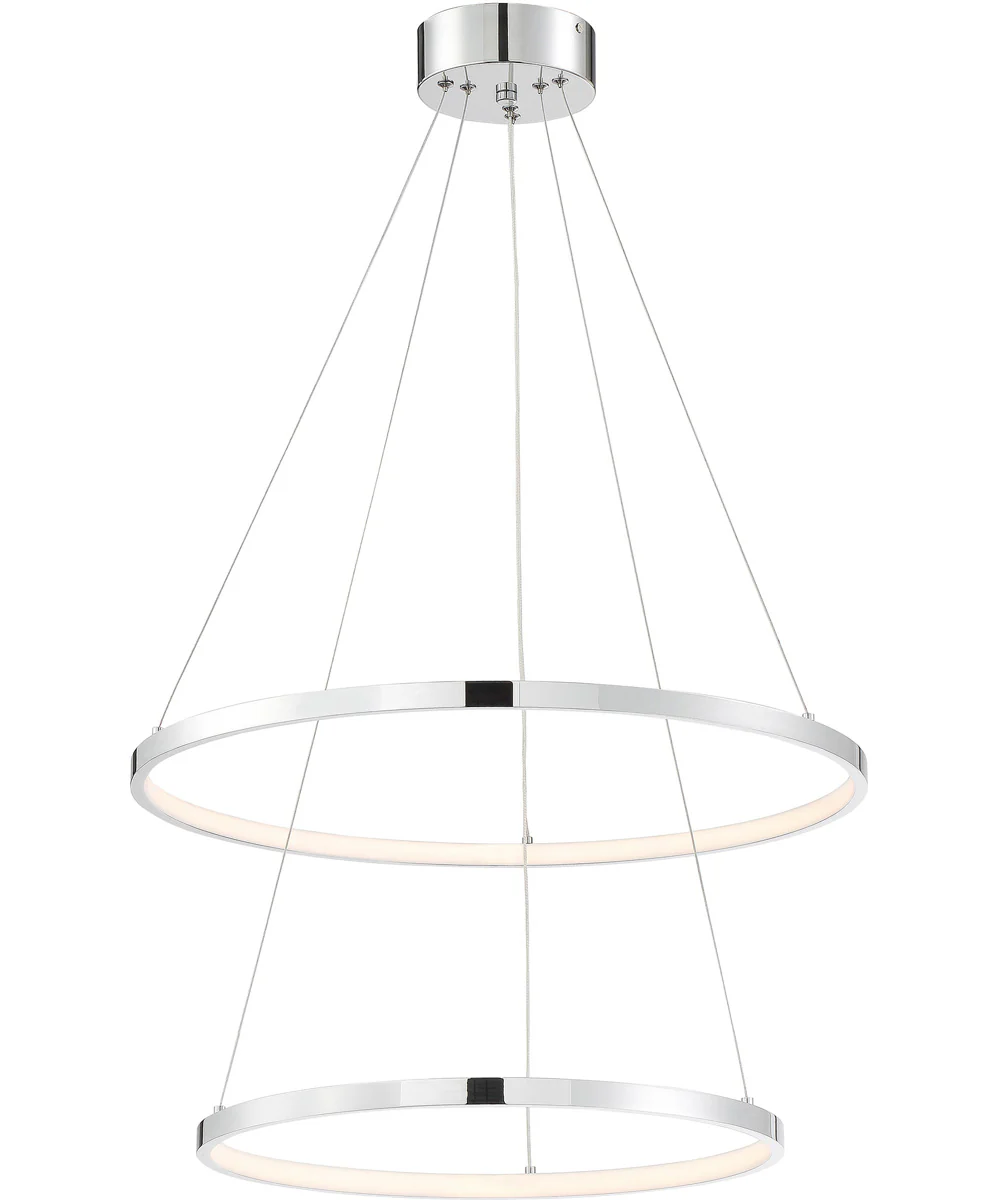 Rimmy 2-Light Led Pendant Chrome
