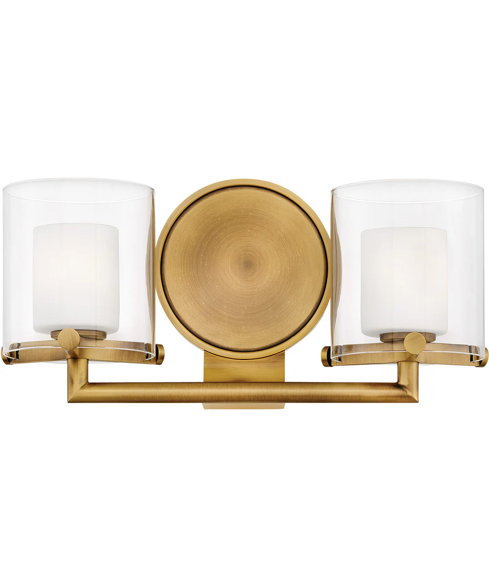 Rixon 2-Light Vanity in Heritage Brass