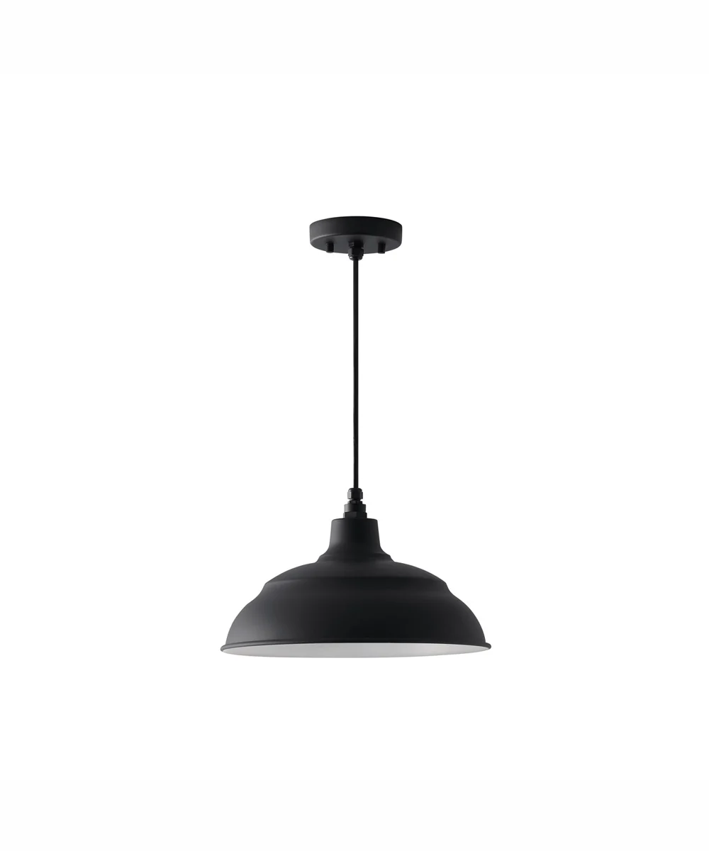 RLM 1-Light Outdoor Hanging-Lantern Rain or Shine - Black