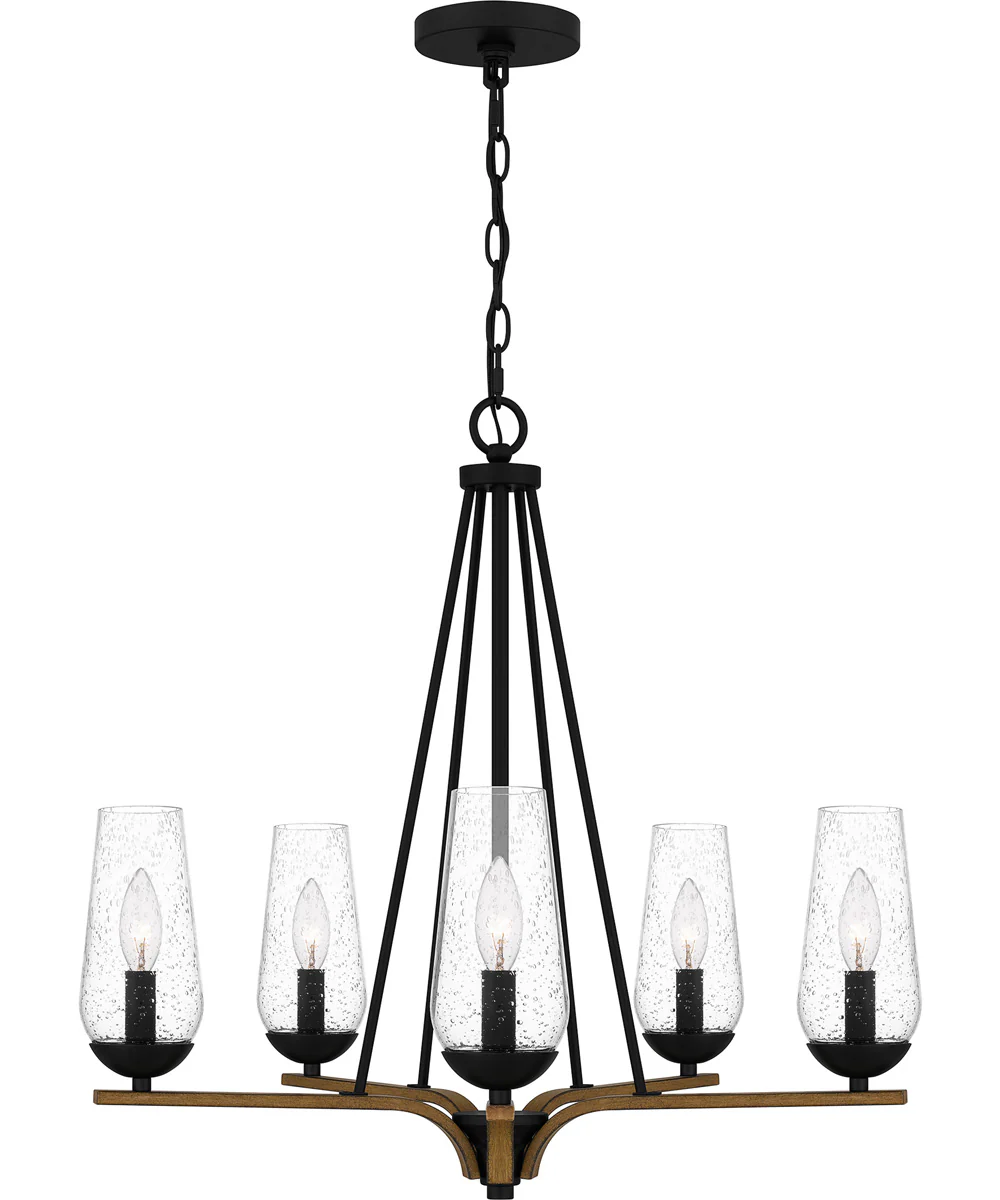 Rochester 5-light Chandelier Matte Black - Image 3