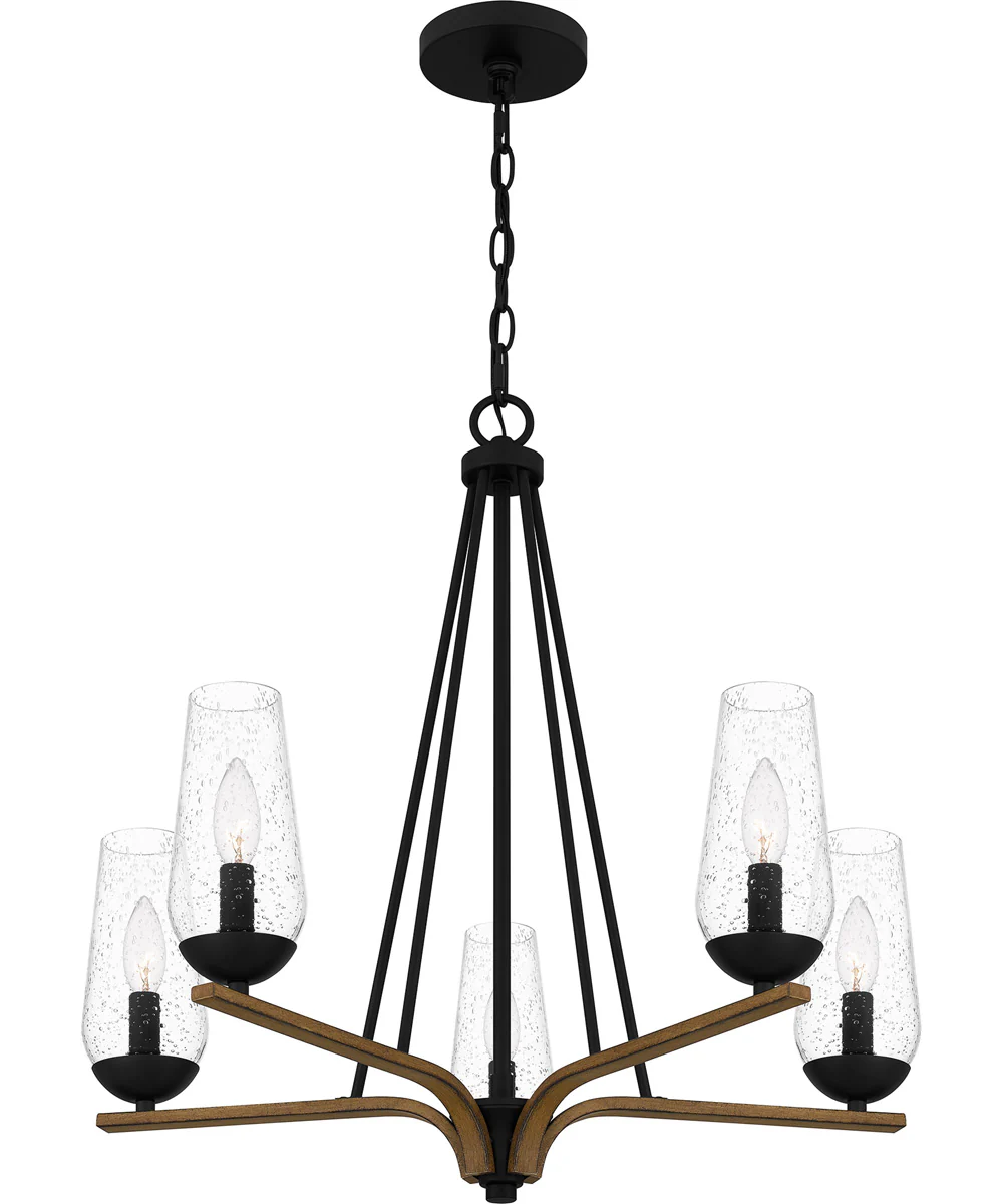 Rochester 5-light Chandelier Matte Black - Image 4