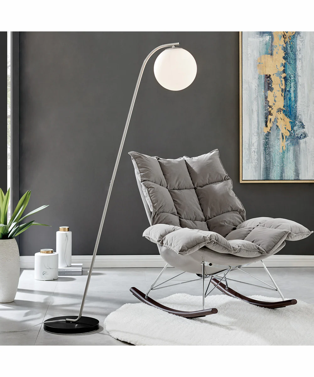 Roden 1-Light Floor Lamp Brushed Nickel/Frost Glass Shade - Image 3
