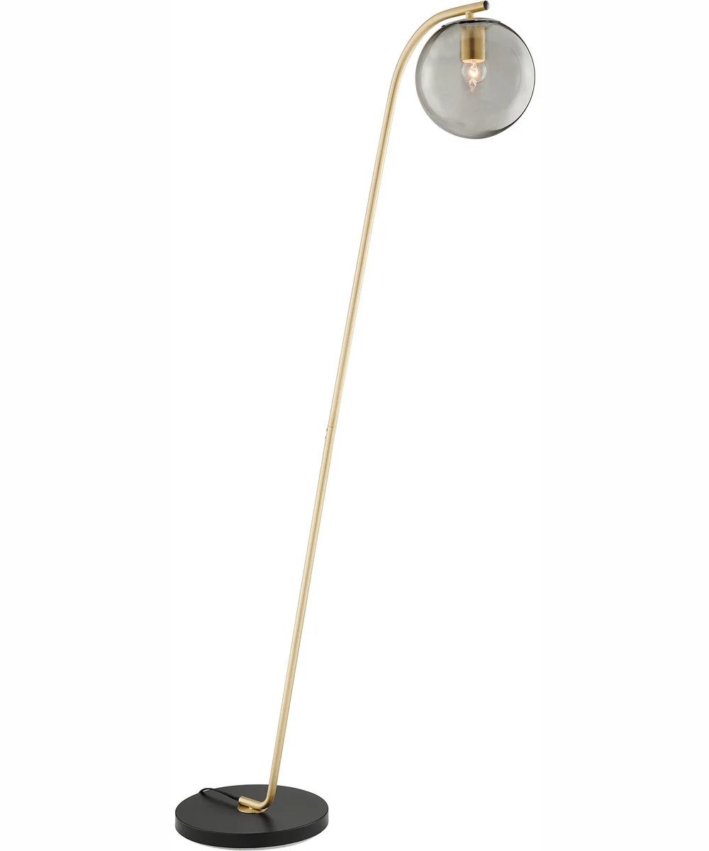 Roden 1-Light Floor Lamp Gold/Smoke Glass Shade