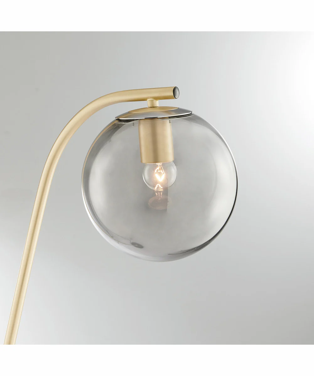 Roden 1-Light Floor Lamp Gold/Smoke Glass Shade - Image 2