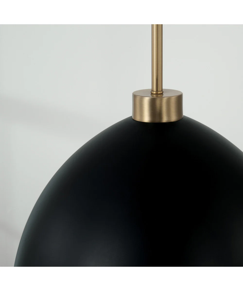 Ross 1-Light Pendant Aged Brass and Black - Image 3