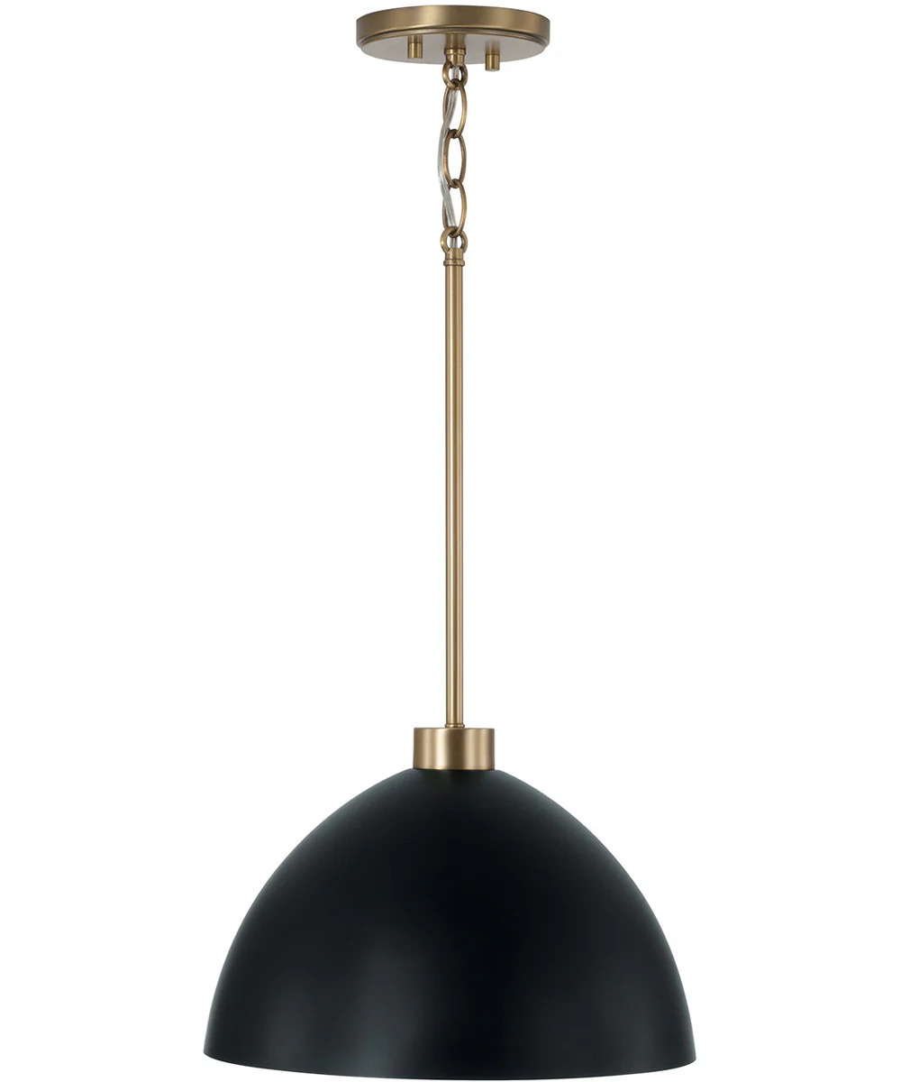 Ross 1-Light Pendant Aged Brass and Black - Image 4