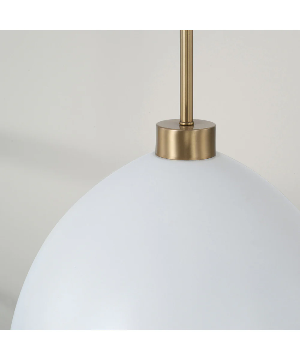 Ross 1-Light Pendant Aged Brass and White - Image 3