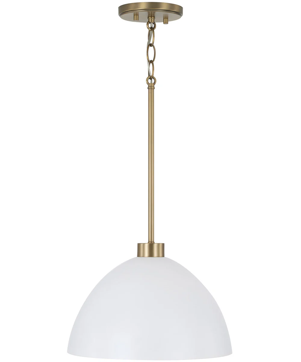 Ross 1-Light Pendant Aged Brass and White - Image 4