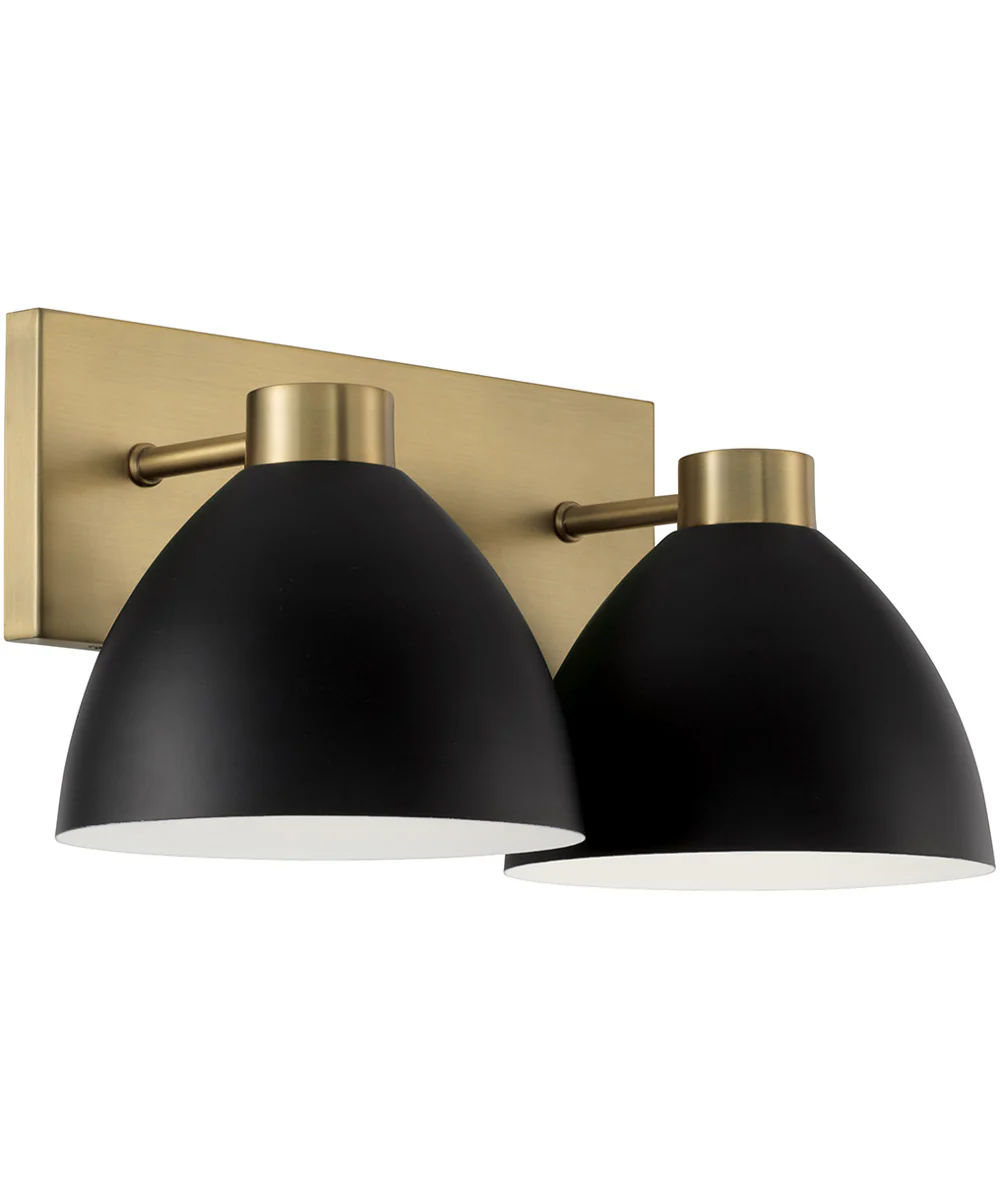 Ross 2-Light Vanity Aged Brass and Black