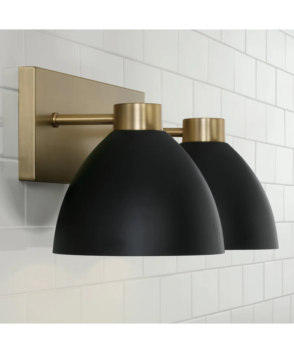 Ross 2-Light Vanity Aged Brass and Black - Image 3