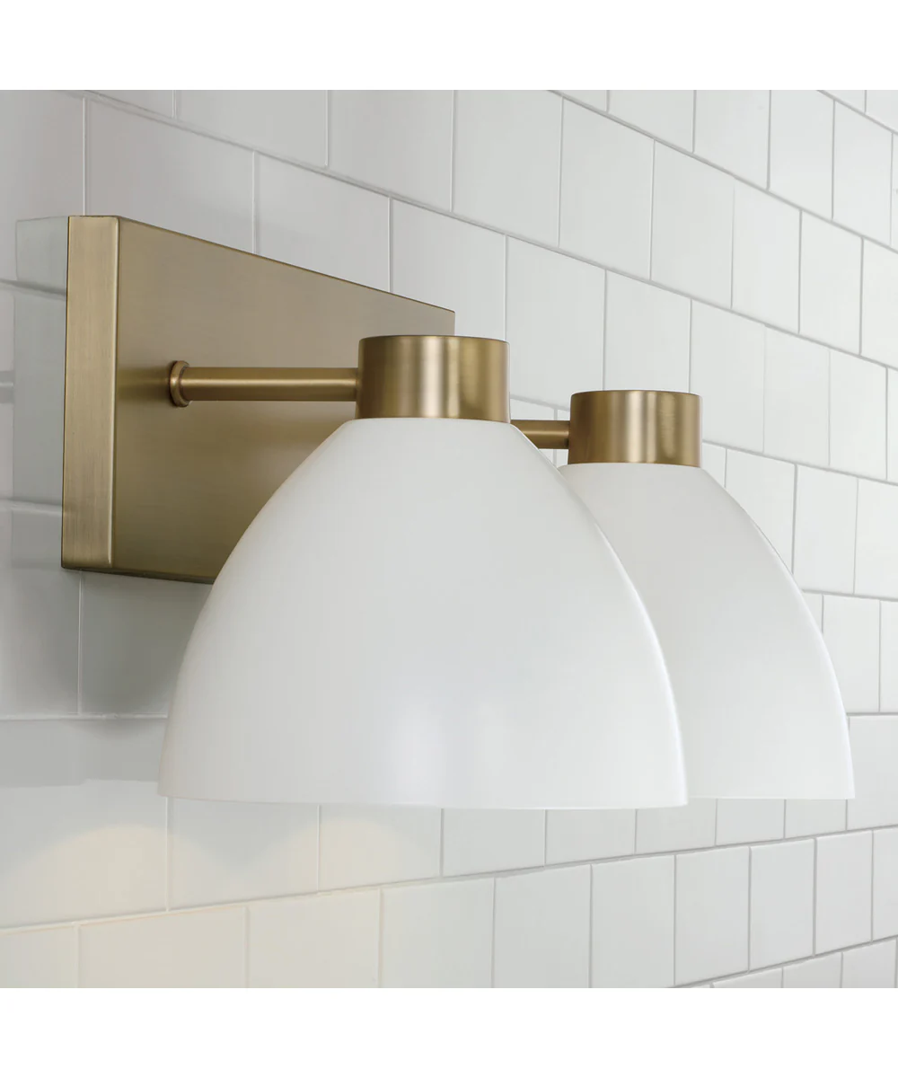 Ross 2-Light Vanity Aged Brass and White - Image 3