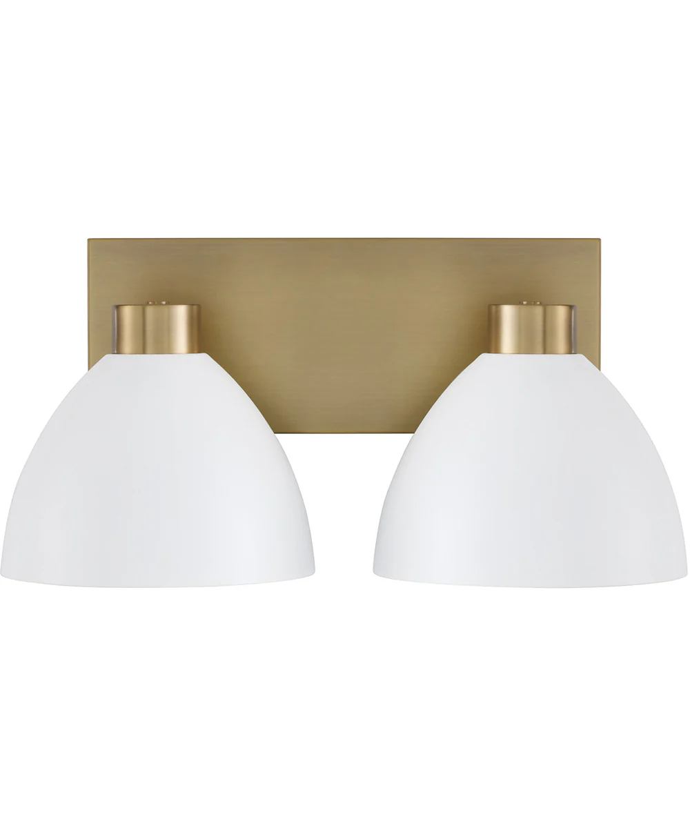 Ross 2-Light Vanity Aged Brass and White - Image 4