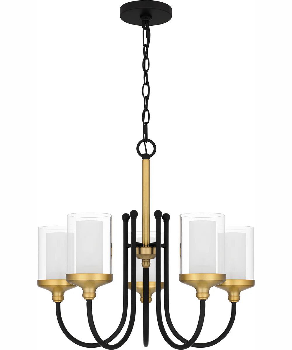 Rowland 5-light Chandelier Matte Black - Image 3