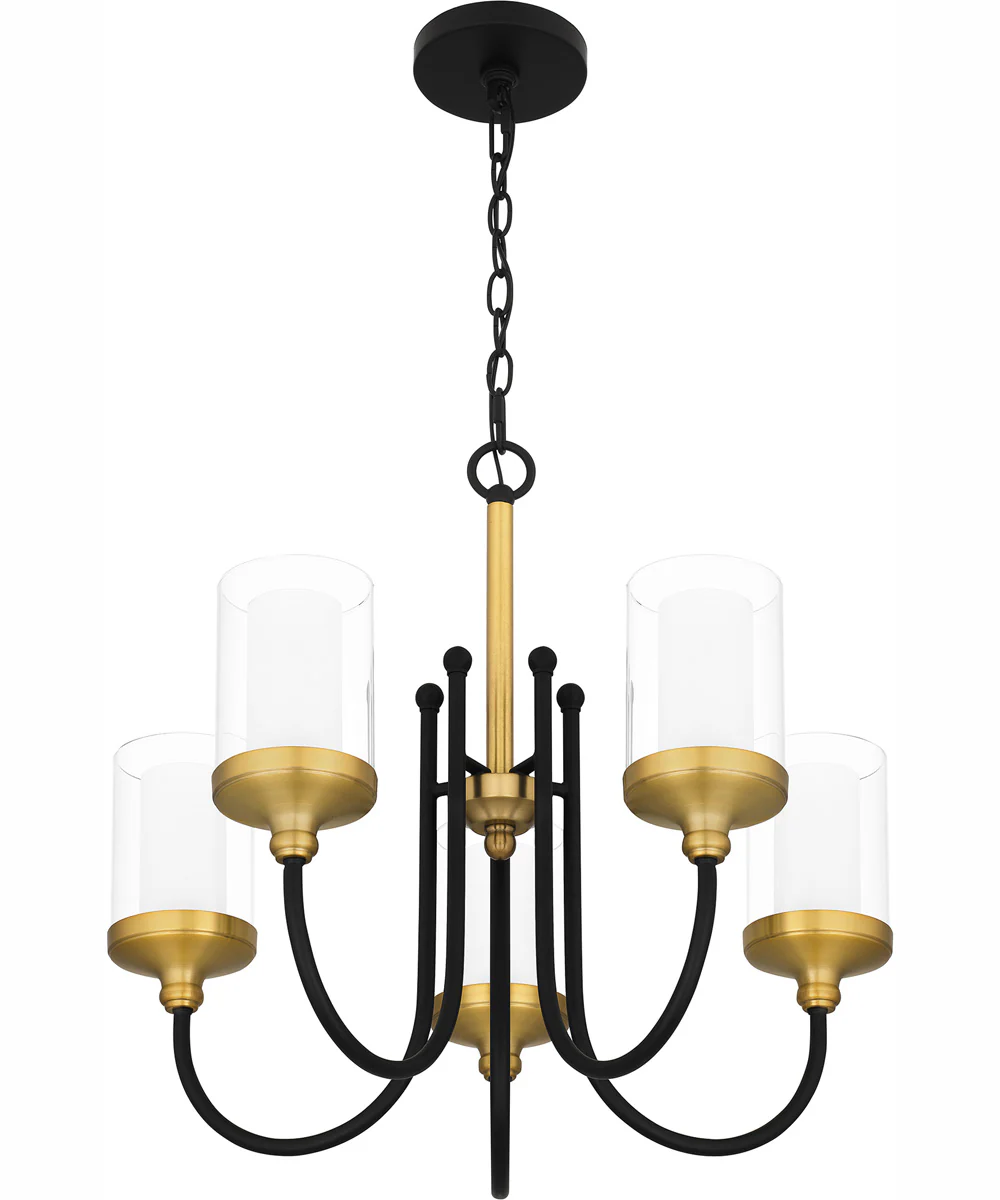 Rowland 5-light Chandelier Matte Black - Image 5