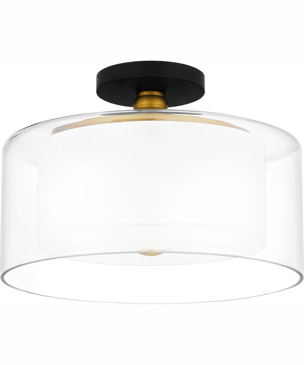 Rowland Medium 2-light Semi Flush Mount Matte Black - Image 3