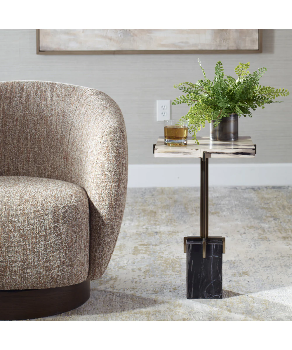Rowman Petrified Wood Accent Table - Image 2