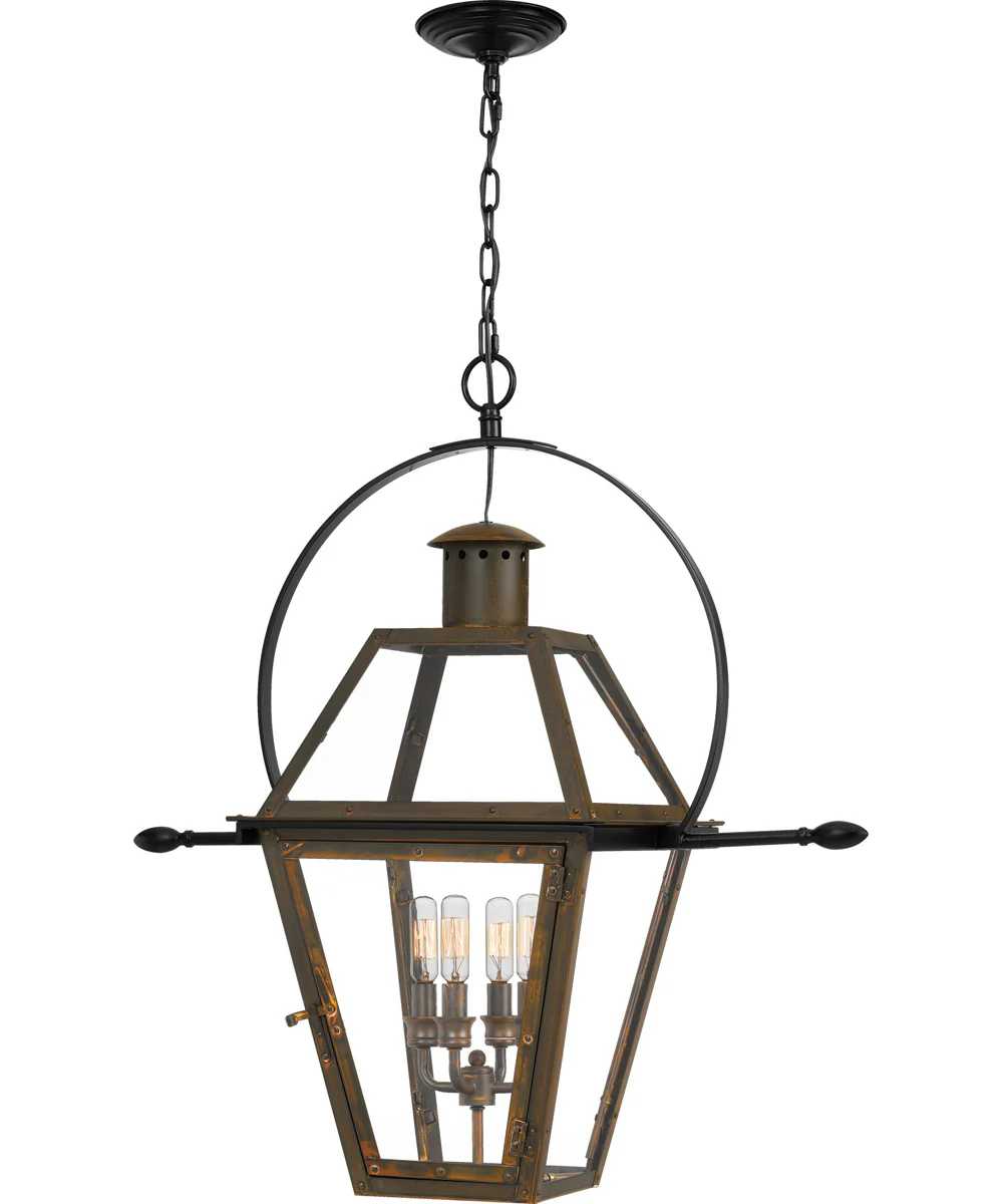 Rue De Royal 4-light Pendant Industrial Bronze