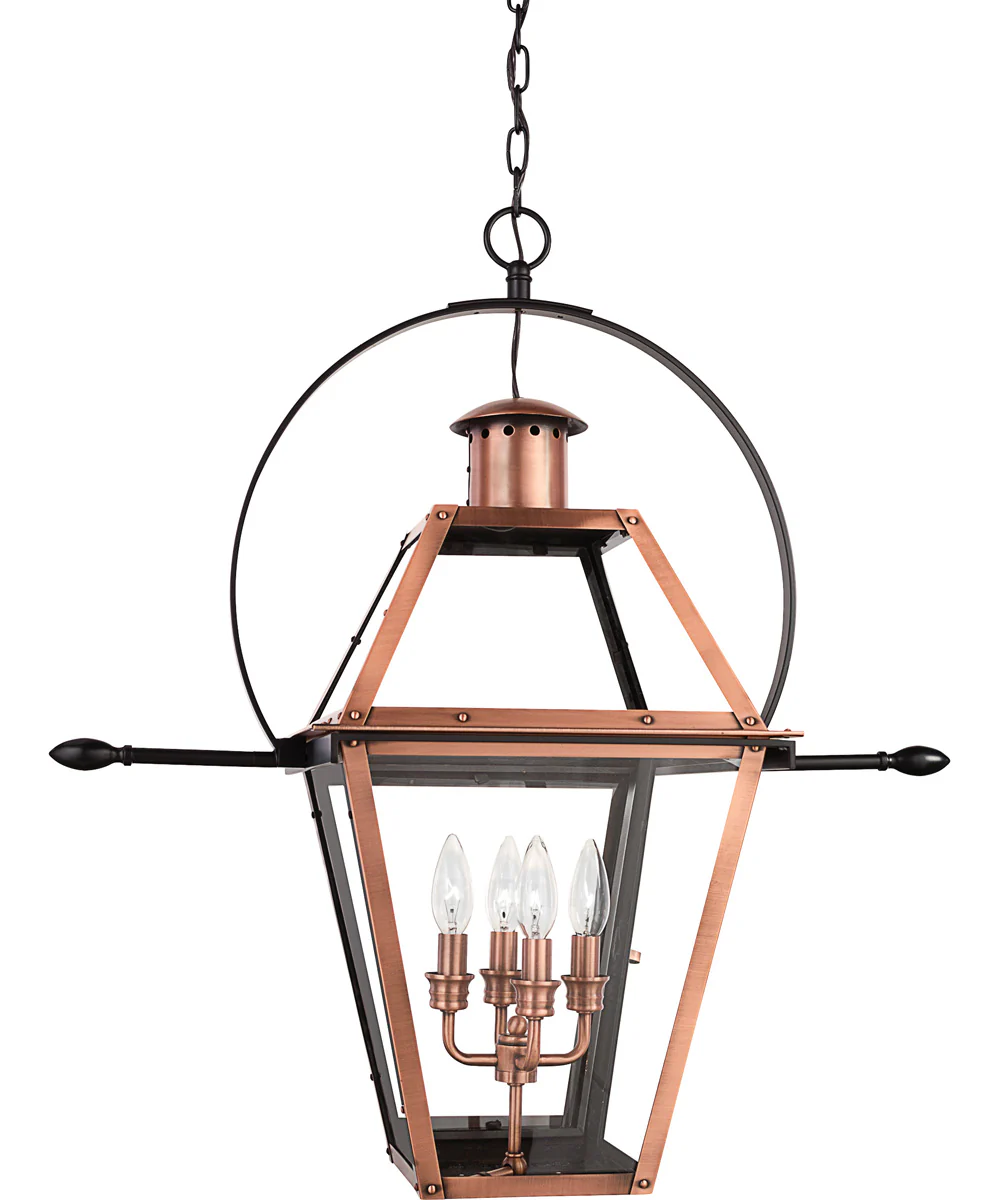 Rue De Royal Extra Large 4-light Outdoor Pendant Light Aged Copper - Image 2