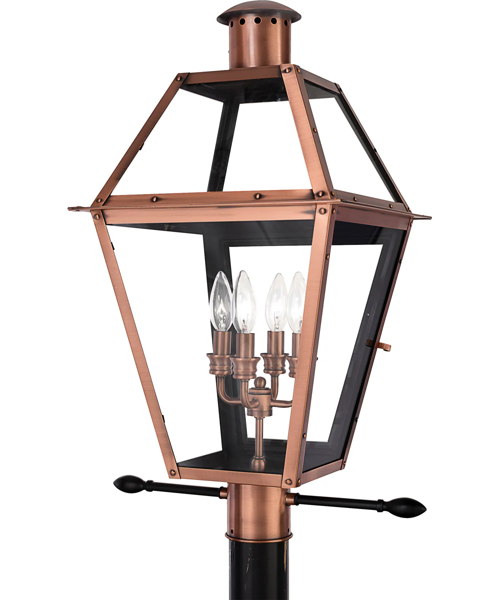 Rue De Royal Extra Large 4-light Outdoor Post Light Aged Copper