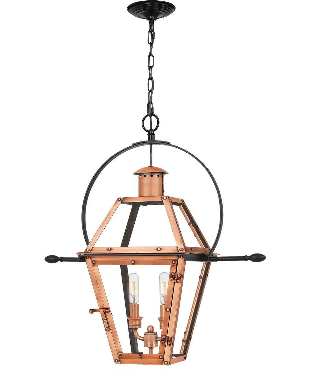 Rue De Royal Large 2-light Outdoor Pendant Light Aged Copper - Image 2