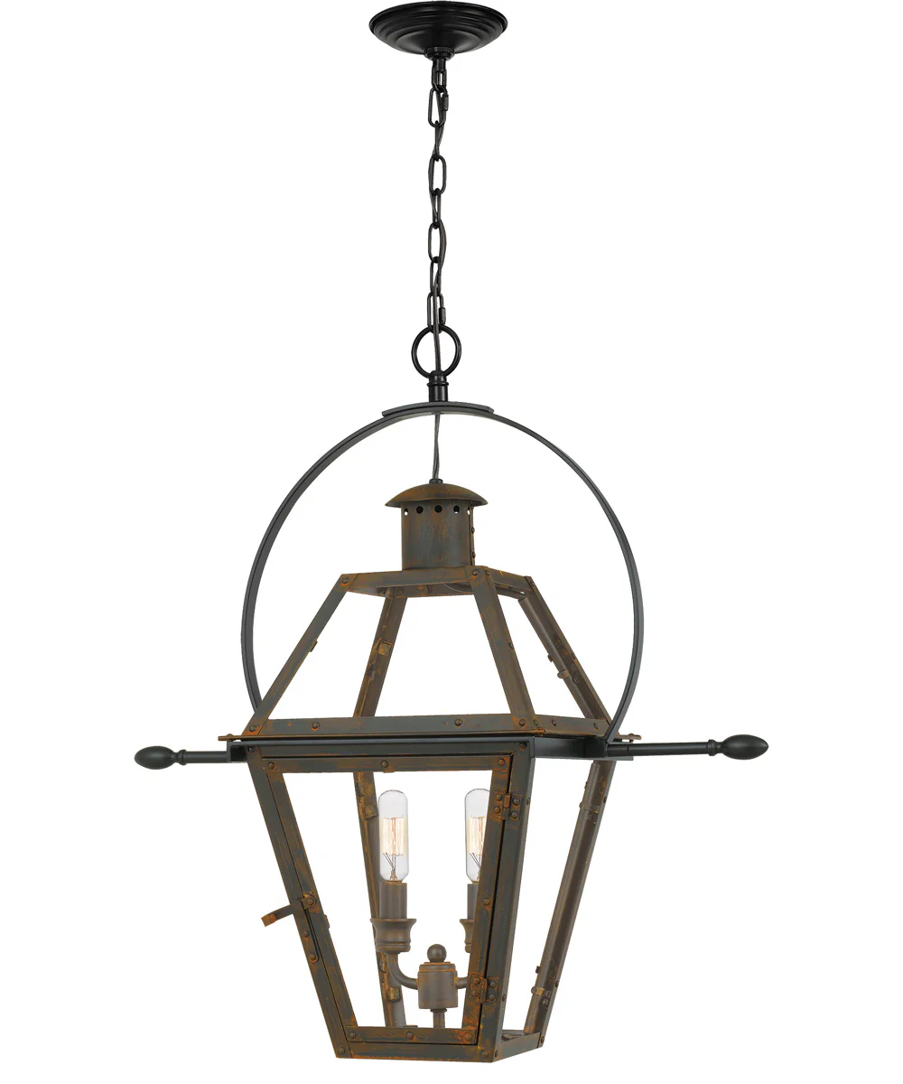 Rue De Royal Large 2-light Outdoor Pendant Light Industrial Bronze
