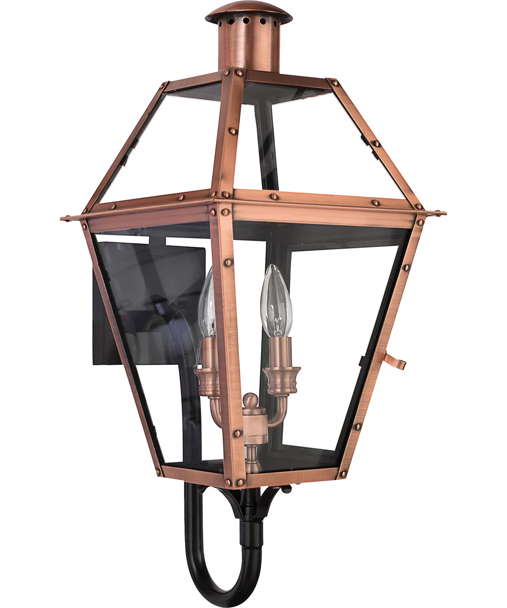 Rue De Royal Large 2-light Outdoor Wall Light Aged Copper - Image 3
