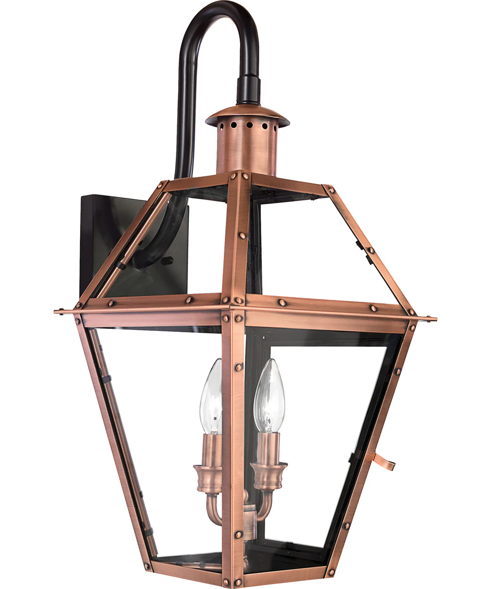 Rue De Royal Large 2-light Outdoor Wall Light Aged Copper - Image 2