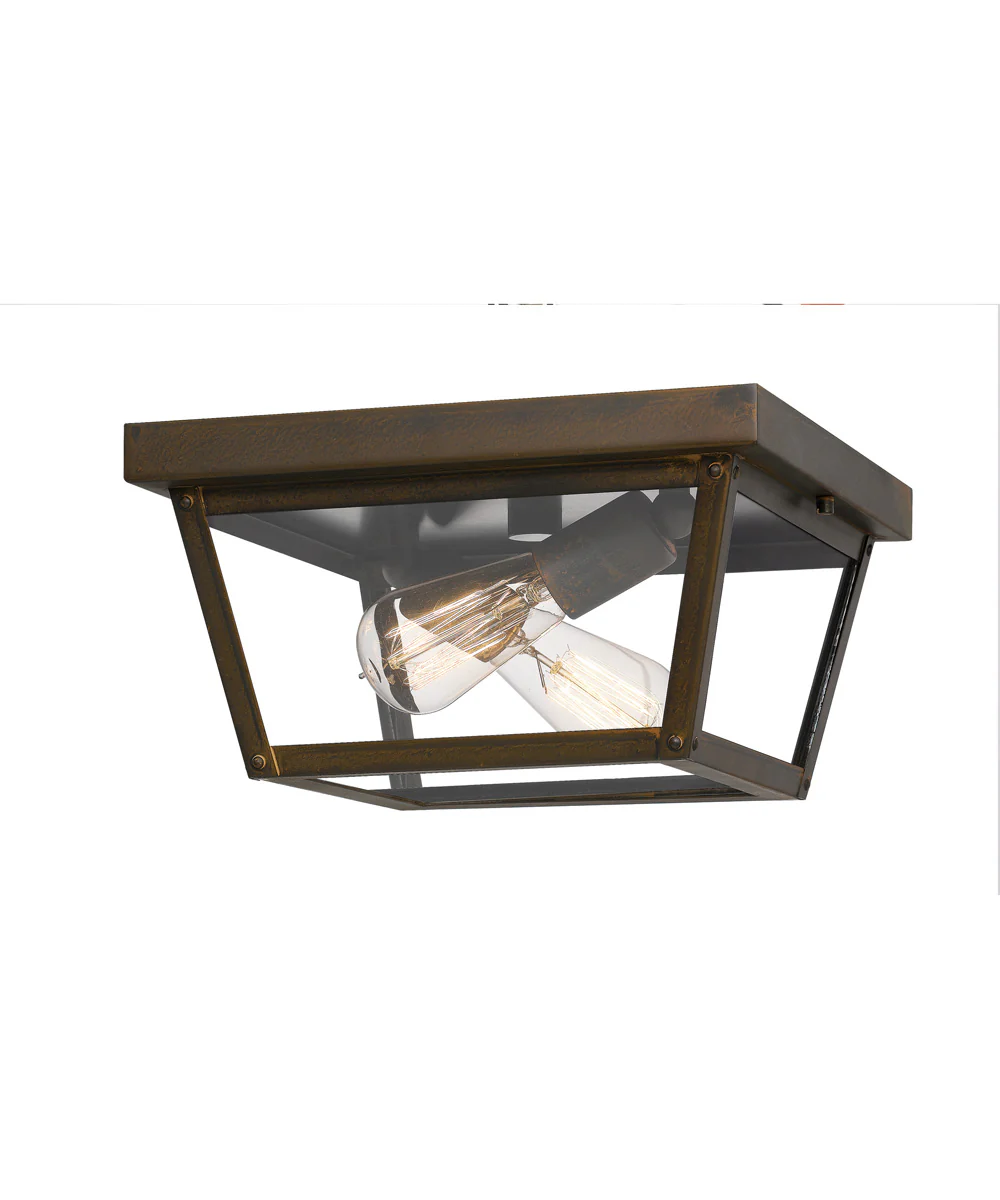 Rue De Royal Medium 2-light Outdoor Ceiling Light Industrial Bronze - Image 2