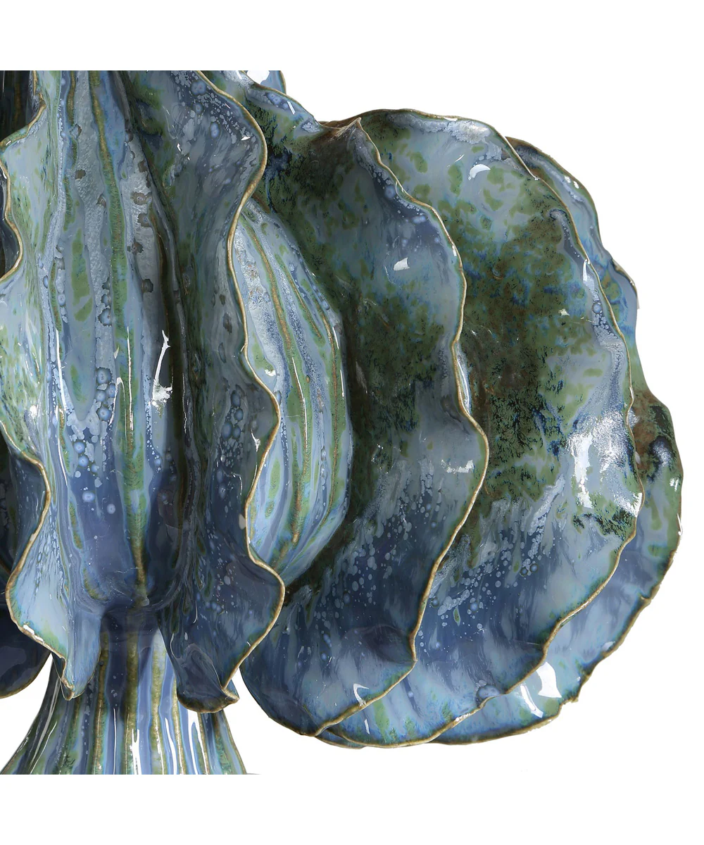 Ruffle Up Blue Green Table Lamp - Image 4