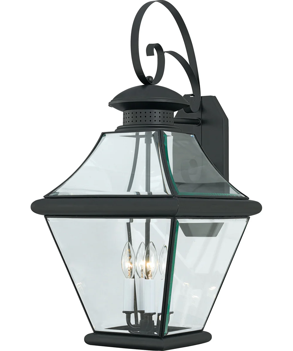 Rutledge Extra Large 4-light Outdoor Wall Light Mystic Black
