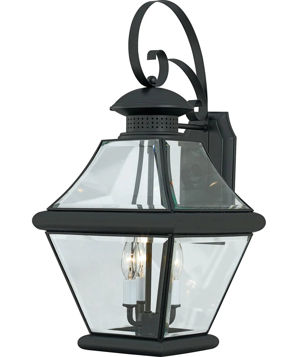 Rutledge Large 3-light Outdoor Wall Light Mystic Black - Image 2