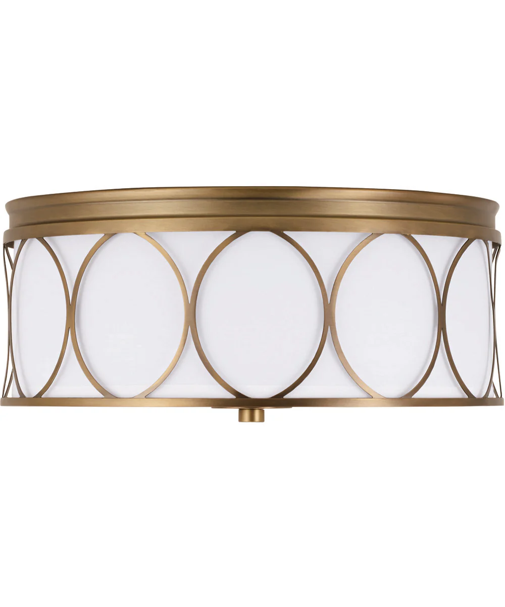 Rylann 3-Light Flush Mount Aged Brass