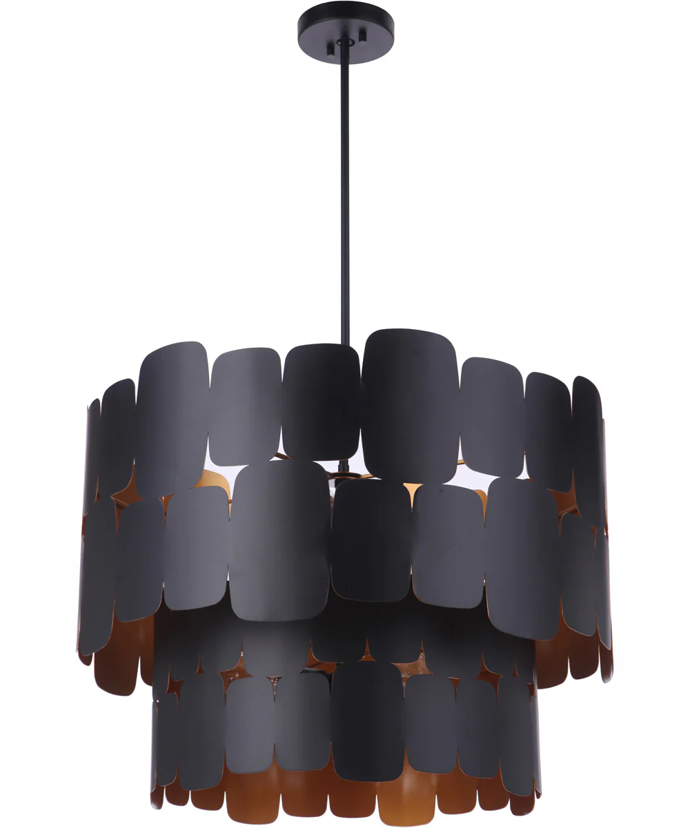 Sabrina 9-Light Pendant Flat Black / Gold Luster