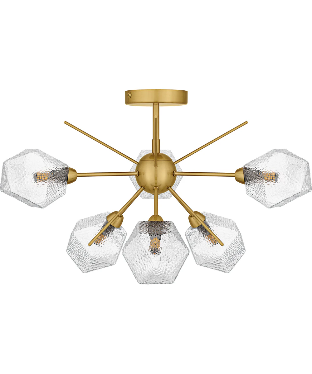 Salvador Extra Large 6-light Semi Flush Mount Brushed Gold - Image 2